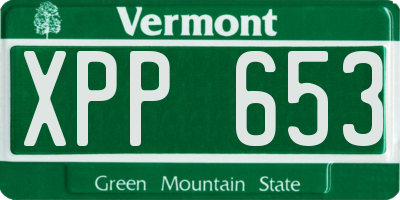 VT license plate XPP653