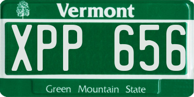 VT license plate XPP656
