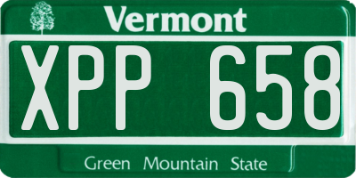 VT license plate XPP658