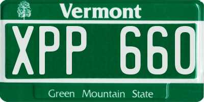 VT license plate XPP660