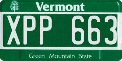 VT license plate XPP663