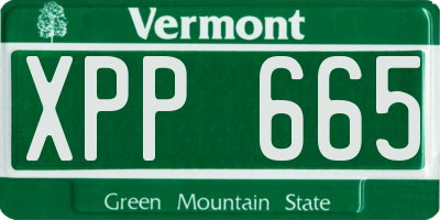VT license plate XPP665