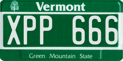 VT license plate XPP666