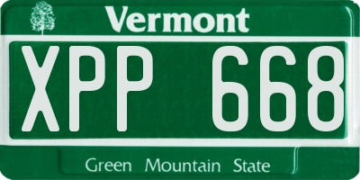 VT license plate XPP668