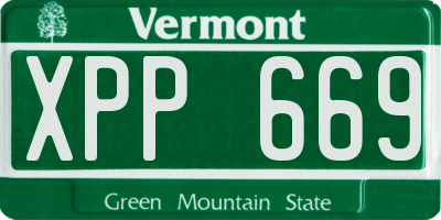 VT license plate XPP669