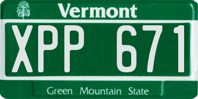 VT license plate XPP671