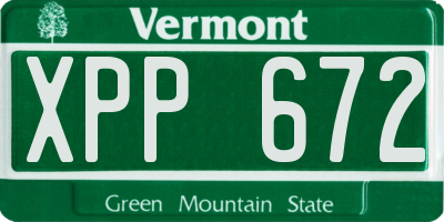 VT license plate XPP672