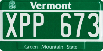 VT license plate XPP673