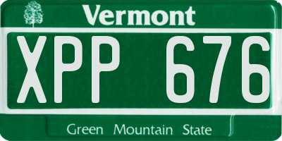 VT license plate XPP676