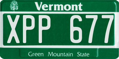 VT license plate XPP677