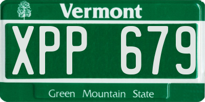 VT license plate XPP679