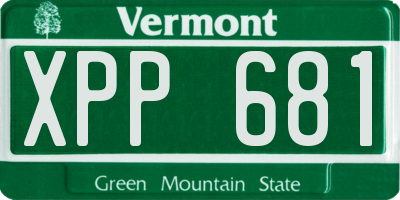 VT license plate XPP681