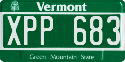 VT license plate XPP683