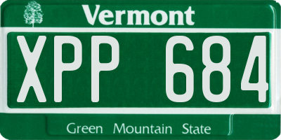 VT license plate XPP684