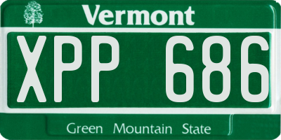 VT license plate XPP686
