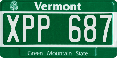 VT license plate XPP687