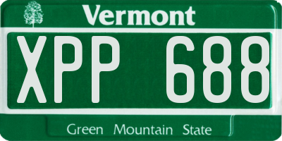 VT license plate XPP688