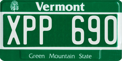 VT license plate XPP690