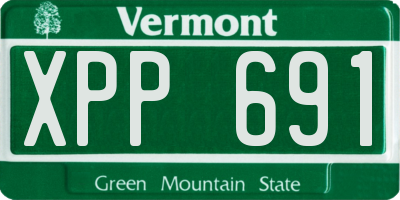 VT license plate XPP691
