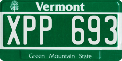 VT license plate XPP693