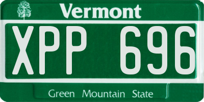 VT license plate XPP696