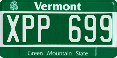 VT license plate XPP699
