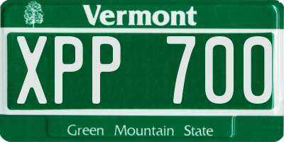 VT license plate XPP700