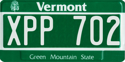 VT license plate XPP702