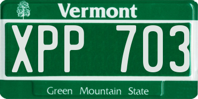 VT license plate XPP703
