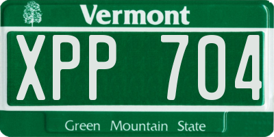 VT license plate XPP704
