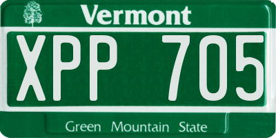 VT license plate XPP705