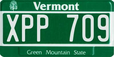 VT license plate XPP709
