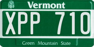 VT license plate XPP710