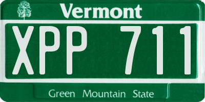 VT license plate XPP711