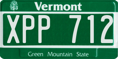 VT license plate XPP712