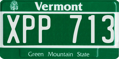 VT license plate XPP713