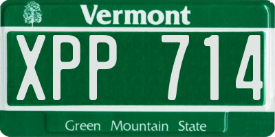 VT license plate XPP714