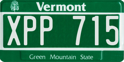 VT license plate XPP715