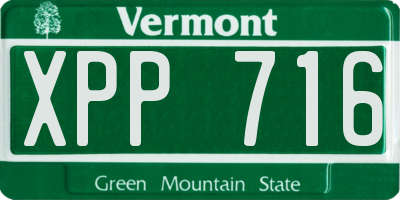 VT license plate XPP716
