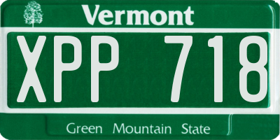 VT license plate XPP718