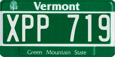 VT license plate XPP719
