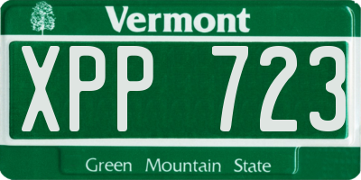 VT license plate XPP723
