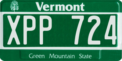 VT license plate XPP724