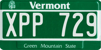 VT license plate XPP729