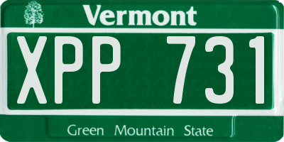 VT license plate XPP731