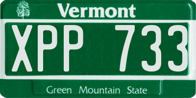 VT license plate XPP733