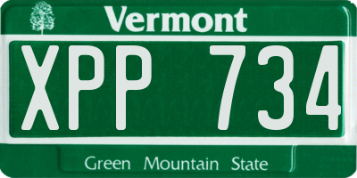 VT license plate XPP734
