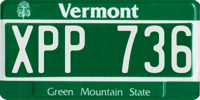 VT license plate XPP736