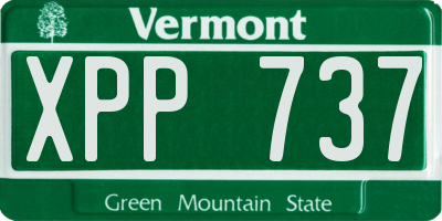 VT license plate XPP737