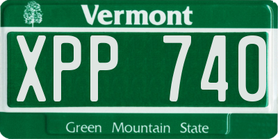 VT license plate XPP740